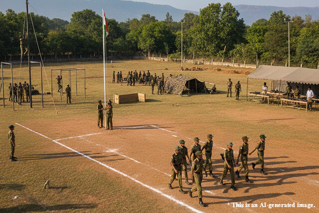 milatry trainning at SRK Sainik School